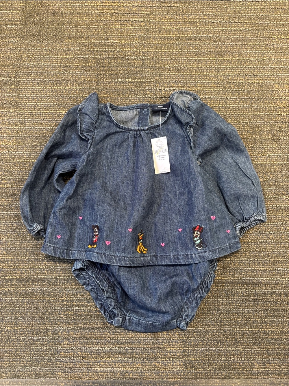 New! Baby GAP x Disney Denim Dress 6-12mo